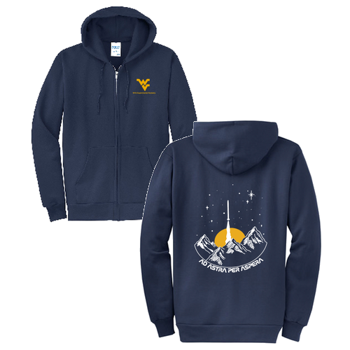 Port and Company Classic Full Zip Hooded Sweatshirt -- Navy (Sunrise Design)