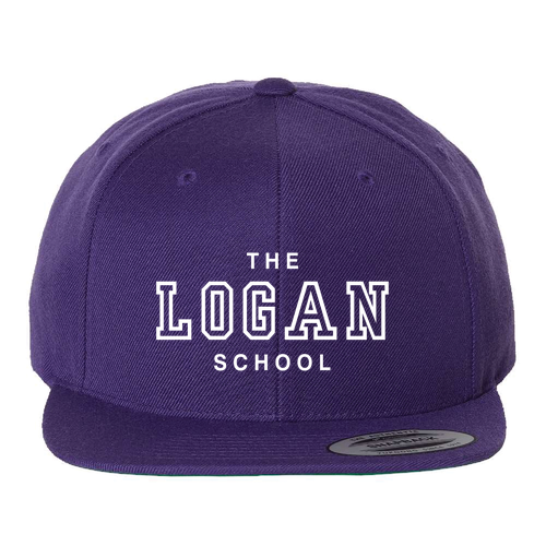 Yupoong 6 Panel Structured Flat Visor Classic Snapback Hat -- Purple