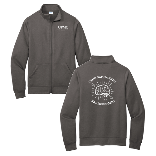 Port and Company Core Fleece Cadet Full-Zip Sweatshirt -- Dark Heather Grey