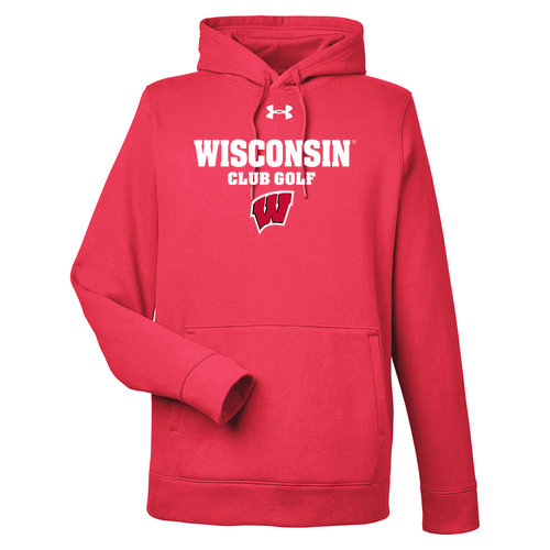 Under Armour Men's Hustle Pullover Hooded Sweatshirt -- Red / White _600