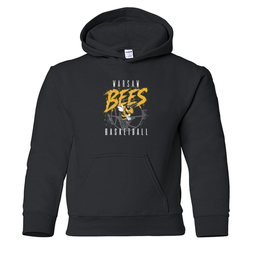 Warsaw Bees Gildan Heavy Blend Youth Hooded Sweatshirt -- Black