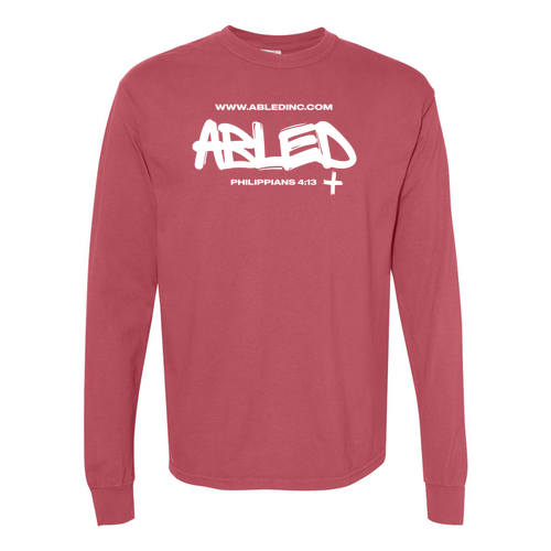 Comfort Colors Ringspun Long Sleeve Tee Front Crimson