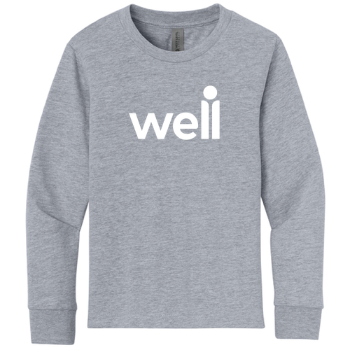 Next Level Apparel Youth Cotton Long Sleeve Tee -- Heather Gray