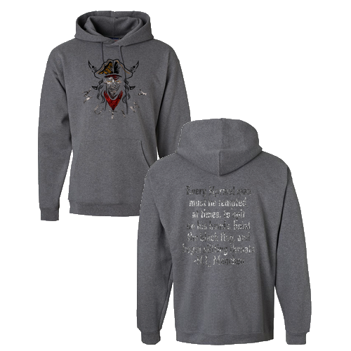 Hanes 10 oz Ultimate Cotton Printpro Adult  Hooded Sweatshirt -- Charcoal Heather Mutiny