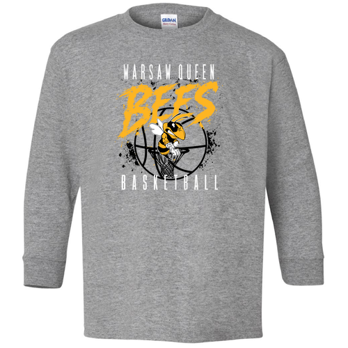 Queen Bees Gildan Youth Heavy Cotton Longsleeve -- Sport Grey