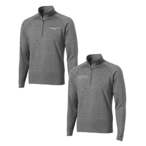 Sport Tek Sport Wick Stretch Half Zip Pullover -- Charcoal Grey Heather
