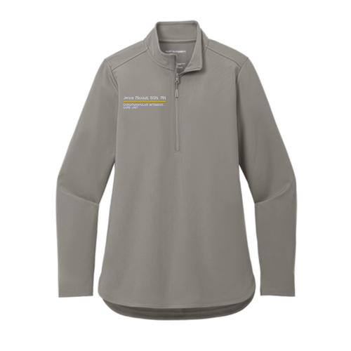 Port Authority Ladies C-Free Double Knit 1/4-Zip -- Smoke Grey
