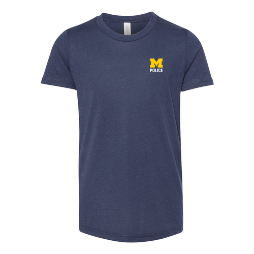 M Police Youth Bella Canvas Triblend Jersey Short Sleeve Tee -- Solid Navy Triblend