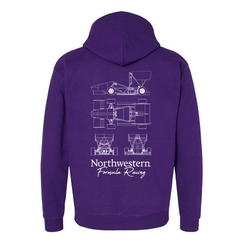 Hanes Unisex EcoSmart Hooded Sweatshirt -- Purple