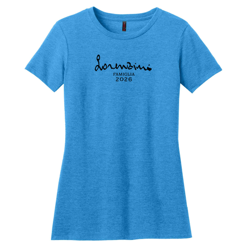 District Made Ladies Perfect Blend Crew Tee -- Heathered Bright Turquoise