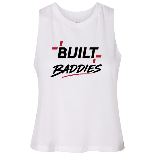 Bella Canvas Ladies Racerback Cropped Tank -- Solid White Blend