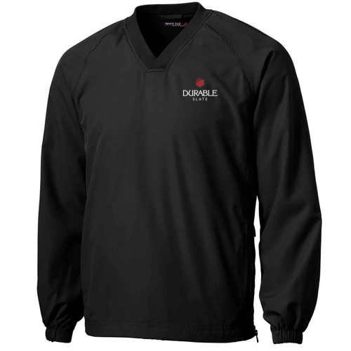 Sport Tek  V-Neck Raglan Wind Shirt -- Black
