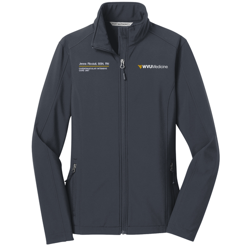 Embroidered Port Authority Ladies Core Soft Shell Jacket -- Battleship Grey