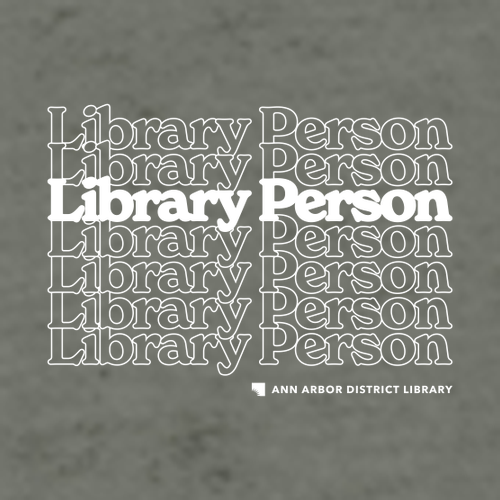 District Perfect Blend CVC Long Sleeve Tee -- Heathered Olive, Library Person