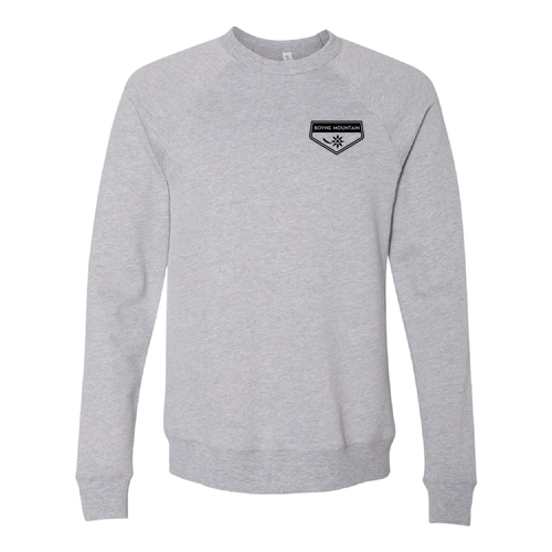 Boyne Mountain Logo 2 Black Ink -- Crewneck Sweatshirt Athletic Heather