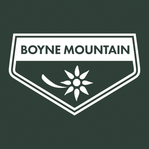 Boyne Mountain Logo 1 White Ink -- Short sleeve Forest Green