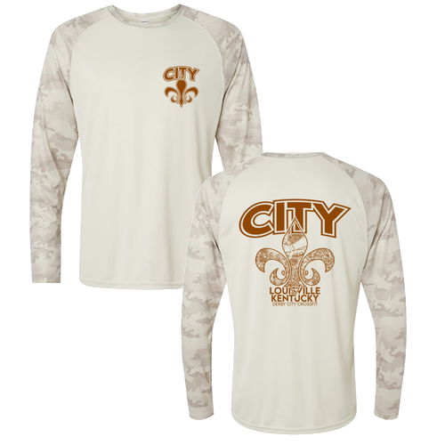 Paragon Cayman Performance Camo Colorblock Long Sleeve T-Shirt -- Sand