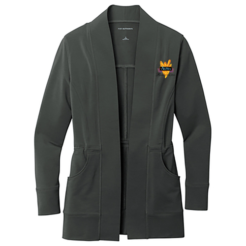 Port Authority Ladies Microterry Cardigan -- Charcoal