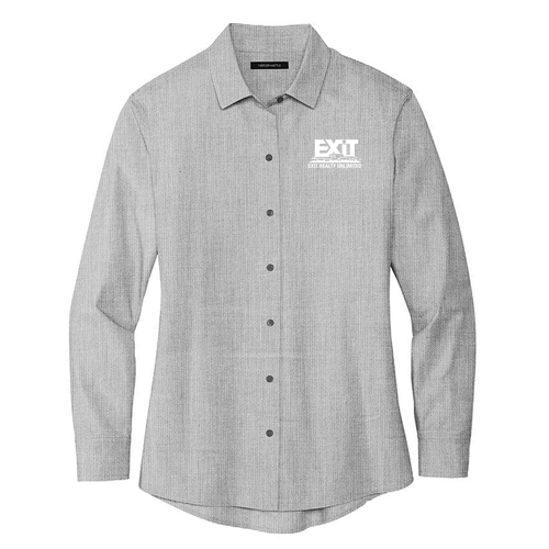 Mercer+Mettle Women's Long Sleeve Stretch Woven Shirt -- Gusty Grey End On End