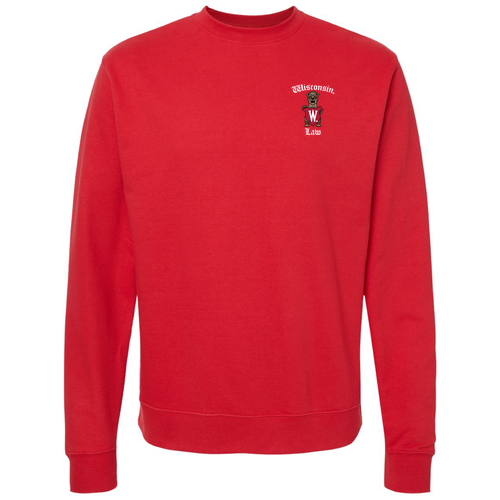 Independent Trading Crewneck Sweatshirt -- Red (left chest logo)