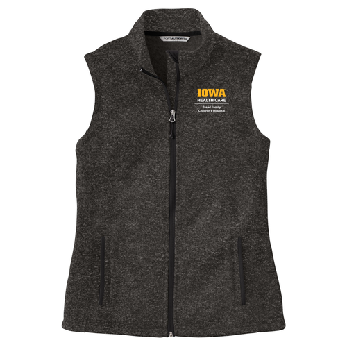 Port Authority Ladies Sweater Fleece Vest -- Black Heather