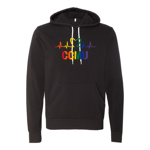 Mens/Unisex Bella Canvas Soft Poly-Cotton Fleece Pullover Hooded Sweatshirt -- Black