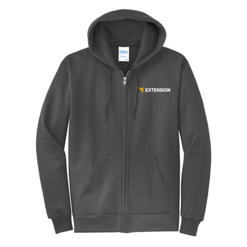 Extension Port and Company Classic Full Zip Hooded Sweatshirt -- Charcoal