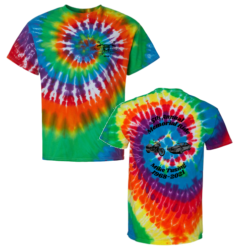 Tie-Dyed Multi-Color Spiral Short Sleeve T-shirt -- Michelangelo