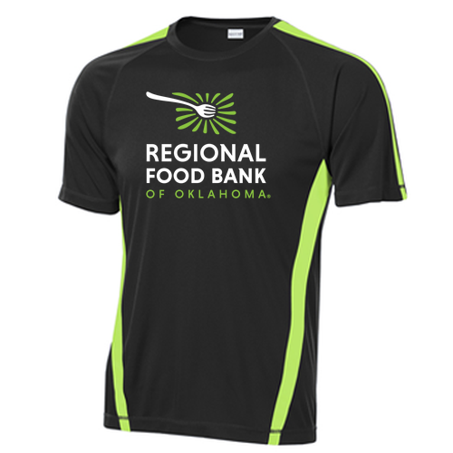 Sport Tek Colorblock Competitor Tee -- Black / Lime Shock