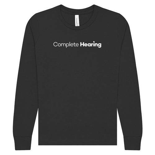 Youth 2 Color Bubble Long Sleeve Tee-- Dark Grey Heather