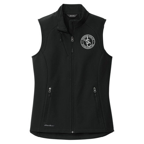 Ladies Eddie Bauer Stretch Soft Shell Vest -- Deep Black EMBROIDERED