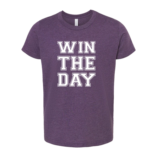 YOUTH Bella Canvas Heather CVC Short Sleeve Tee -- Heather Team Purple