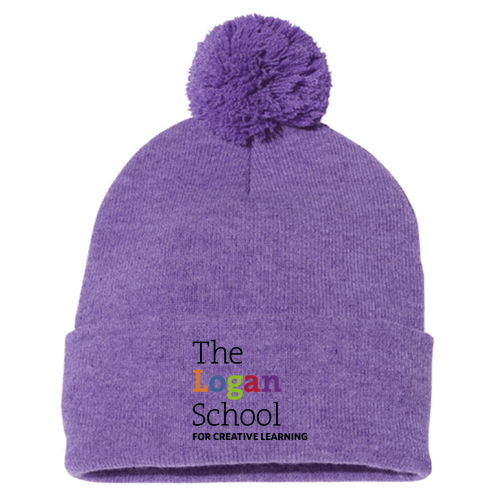 Sportsman Pom Pom Knit Hat -- Heather Purple