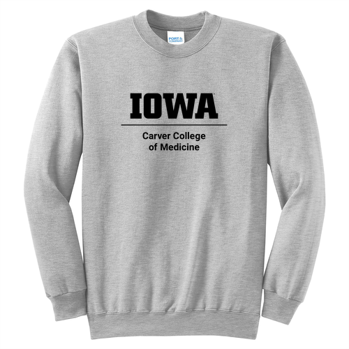 Printed CCOM Logo Port and Company Classic Crewneck Sweatshirt -- Ash
