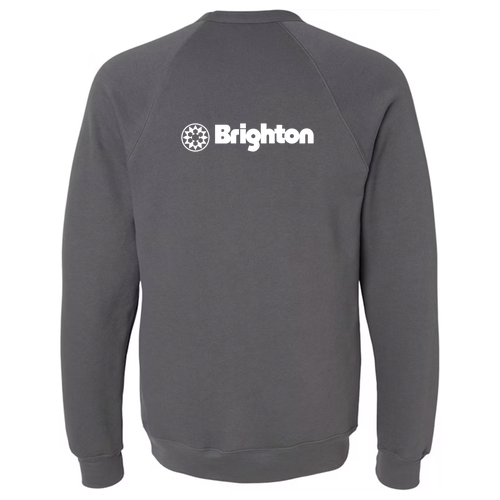 Brighton Logo 2 White Ink -- Crewneck Sweatshirt Asphalt