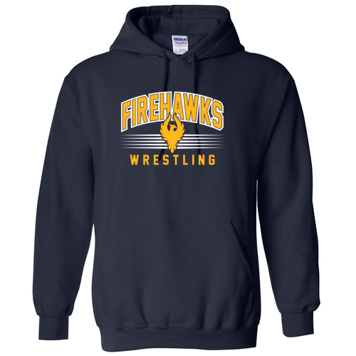 Fire Hawks Wrestling (Adult Hoodie)  -- Navy