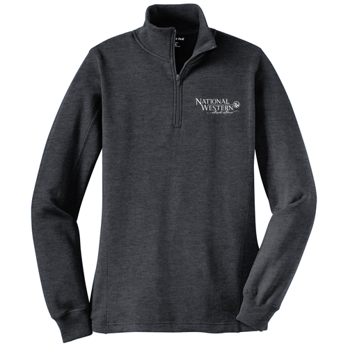 Sport Tek Ladies Quarter Zip Sweatshirt -- Graphite Heather