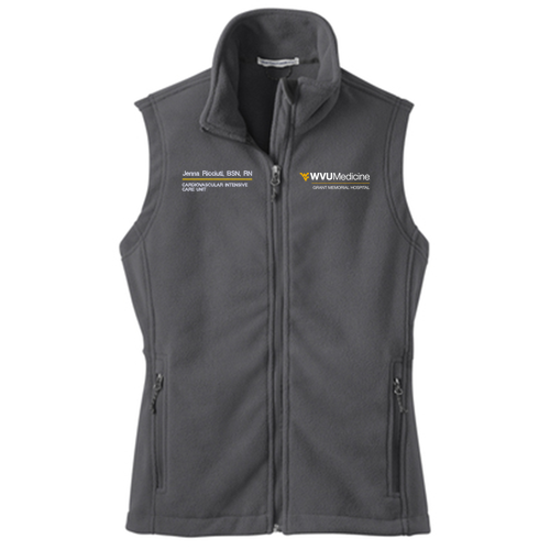 Embroidered Port Authority Ladies Value Fleece Vest -- Iron Grey