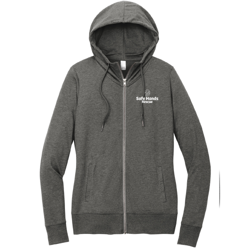District Women’s Featherweight French Terry Full-Zip Hoodie -- Washed Coal