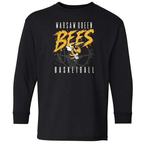 Queen Bees Gildan Youth Heavy Cotton Longsleeve -- Black