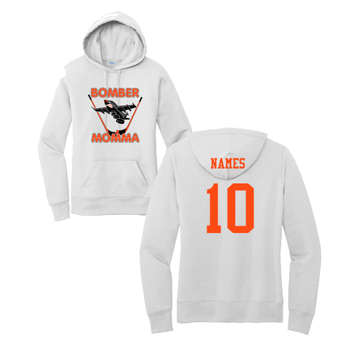 Ladies Fleece Pullover Hooded Sweatshirt -- White