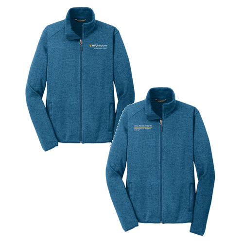 Port Authority Sweater Fleece Jacket -- Medium Blue Heather
