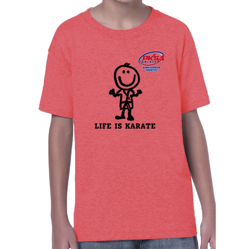 Youth Gildan Heavy Cotton Basic T-Shirt -- Heather Red