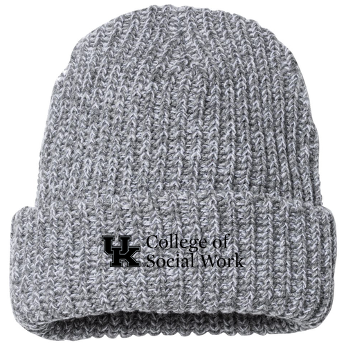 Sportsman 12-inch Chunky Knit Hat -- Grey / White Speckled