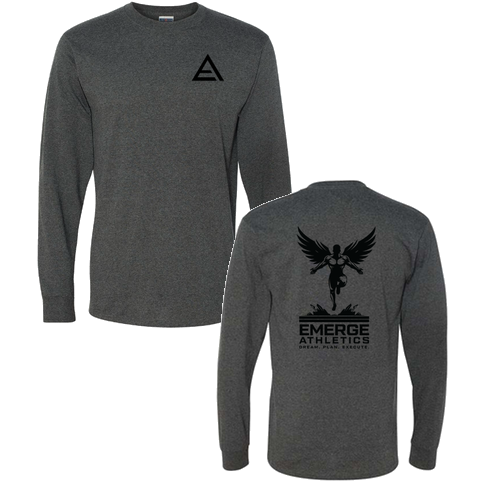 Jerzees Dri-Power Active Adult Longsleeve Tee -- Black Heather