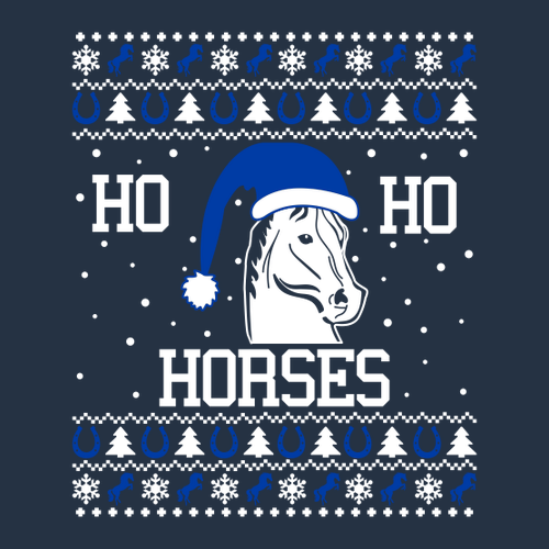 Ho Ho Horses Gildan Heavy Blend Crew Neck Sweatshirt -- Navy