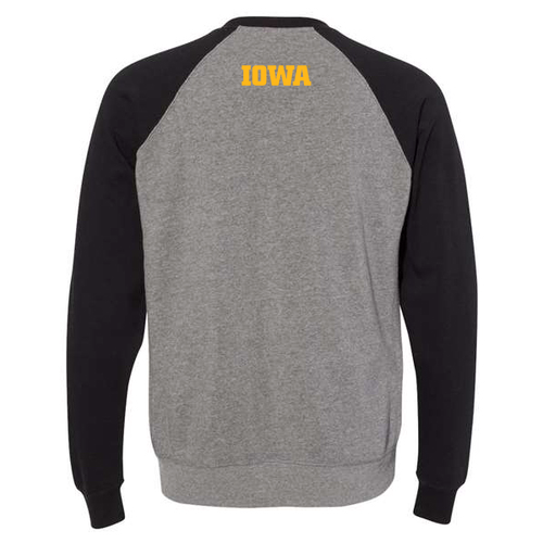 Independent Trading Unisex Special Blend Raglan Crewneck -- Nickel Heather / Black