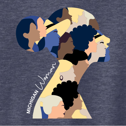 Ladies District Made Soft Perfect Weight V-Neck Tee -- Heathered Navy