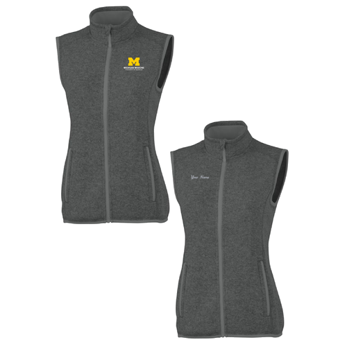 Ladies Charles River Pacific Heathered Vest -- Charcoal Heather