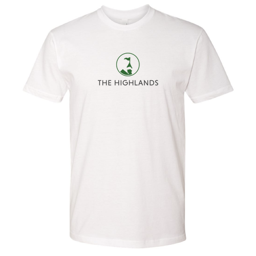 The Highlands Logo 1 Green Ink -- Short sleeve White